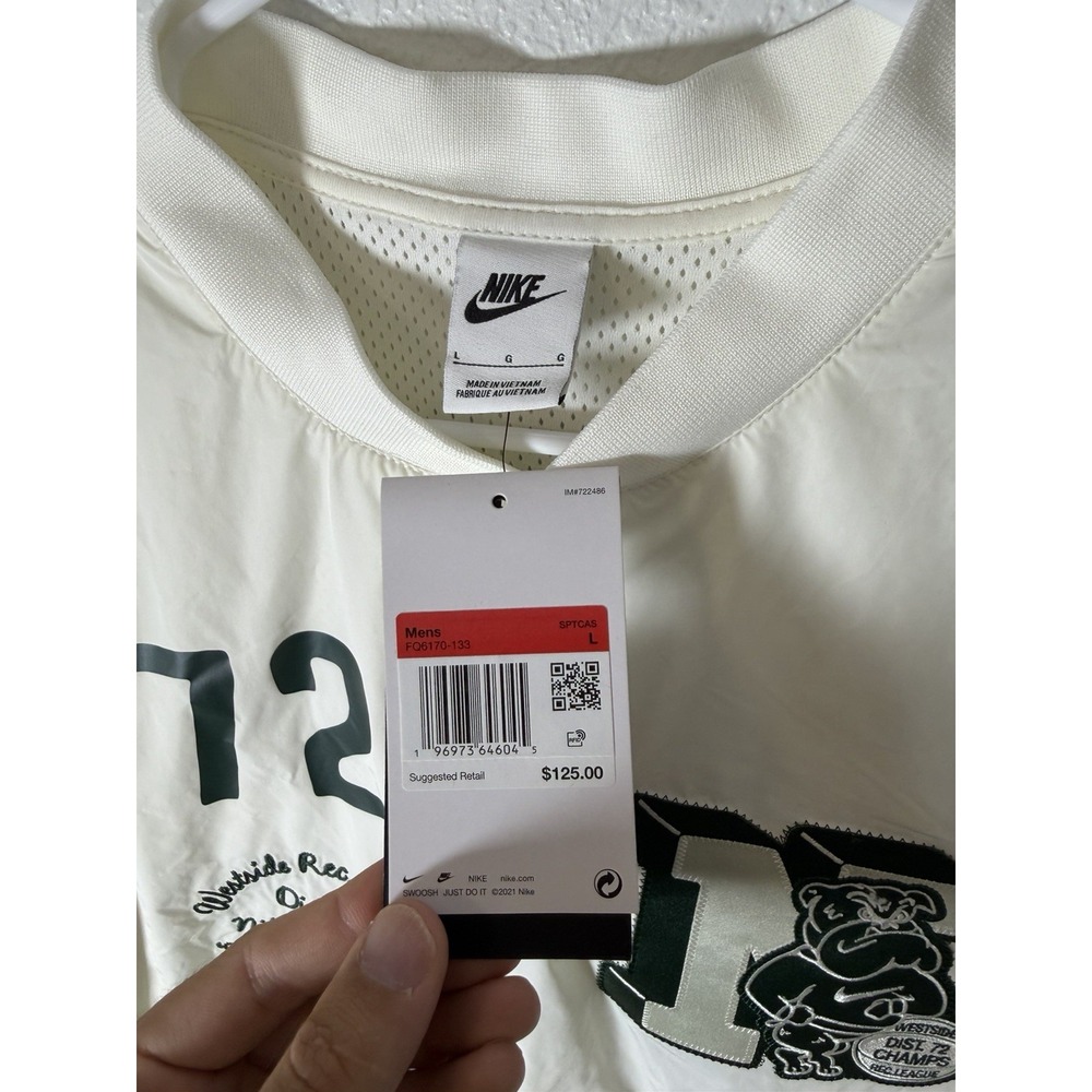 NWT! Nike Authentic Men's Warm Up Shirt Sail FQ6170-133 Men's Size Large - Picture 4 of 10